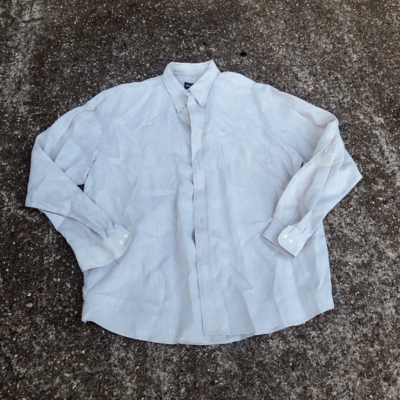 Eddie Bauer XL Mens 100% Linen Button Down Casual Shirt *FLAW - Picture 1 of 9
